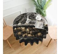 QMKFWT Squirrel in Basket Printed Round Tablecloth,Dust-Proof Wrinkle Resistant Table Cover Washable Polyester Table Cloth for Kitchen Dining Room Farmhouse Picnic Indoor Outdoor(Round 60 Inch)