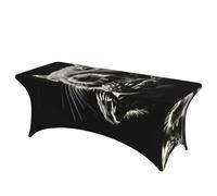 QMKFWT Squirrel Opens Its Mouth Decorative Tablecloth Protector for Wedding, Banquet & Parties6FT Spandex Rectangle Tablecloths, Stretch Washable Table Cloth Wrinkle Free Patio Table Cover