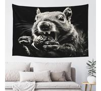QMKFWT Squirrel Opens Its Mouth Tapestry Aesthetic Wall Hanging Tapestries 60'' x 40'' Boho Tapestries Vertical Wall Art Decorative Funny Vintage Poster Flag Tapestry for Bedroom Living Room Decor