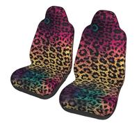 QMKFWT Star Leopard Print Printed 2 Pcs Automotive Seat Covers for Front with Elastic Straps Car Protector Seat Covers for Car SUV Truck