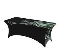 QMKFWT Statue of Liberty Pattern Decorative Tablecloth Protector for Wedding, Banquet & Parties6FT Spandex Rectangle Tablecloths, Stretch Washable Table Cloth Wrinkle Free Patio Table Cover