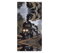 QMKFWT Steam Train Beach Towels Extra Large, Quick Dry Absorbent Multipurpose, Oversized Beach Towel, Sand Free Foldable Lightweight, Travel Towel, for Beach Pool Camping Travel Vacation, 63x31.5 in