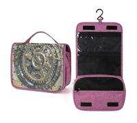 QMKFWT Steampunk Mechanical Gears Toiletry Bag Waterproof Makeup Bag with Hanging Hook Cosmetic Bags for Women Travel Essentials