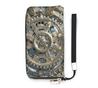QMKFWT Steampunk Mechanical Gears Wallet Large Capacity Clutch Cash PursePU Leather Long Zipper Pouch Wallet Unisex, white, 20x10.5cm, Wallet