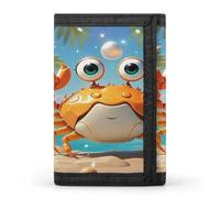 QMKFWT Summer Cartoon Crab Casual Wallet Credit Card Holder Premium Document Organizer Case for Men And Women