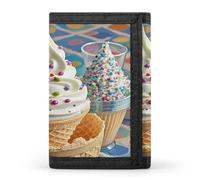 QMKFWT Sweet Ice Cream Casual Wallet Credit Card Holder Premium Document Organizer Case for Men And Women