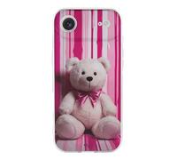 QMKFWT Teddy Bear Peach Rose Phone Case for Phone 17, TPU Anti-Yellowing Scratch Resistant, Slim Shockproof Cover with Precise Cutouts, Supports Wireless Charging Phone Case for Phone 17