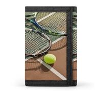 QMKFWT Tennis Racquets And Tennis Balls Casual Wallet Credit Card Holder Premium Document Organizer Case for Men And Women