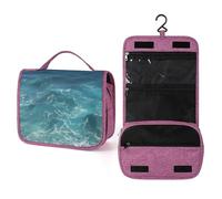 QMKFWT The Deep Blue Sea Toiletry Bag Waterproof Makeup Bag with Hanging Hook Cosmetic Bags for Women Travel Essentials