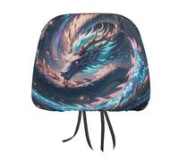 QMKFWT The Dragon is Soaring Car Seat Headrest Cover Adjustable and Reusable Anti-Dirty Flexible Hear Rest Covers Soft Dust-Proof Car Seat Headrest Protector for Most Vehicles