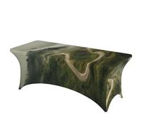 QMKFWT The Way Down the Mountain Decorative Tablecloth Protector for Wedding, Banquet & Parties6FT Spandex Rectangle Tablecloths, Stretch Washable Table Cloth Wrinkle Free Patio Table Cover