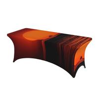QMKFWT There is Sun on the Horizon Decorative Tablecloth Protector for Wedding, Banquet & Parties6FT Spandex Rectangle Tablecloths, Stretch Washable Table Cloth Wrinkle Free Patio Table Cover
