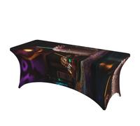 QMKFWT There's Candy in the Milkshake Decorative Tablecloth Protector for Wedding, Banquet & Parties6FT Spandex Rectangle Tablecloths, Stretch Washable Table Cloth Wrinkle Free Patio Table Cover