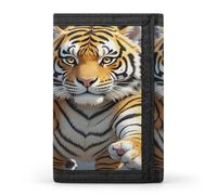 QMKFWT Tiger Head with Raised Paws Casual Wallet Credit Card Holder Premium Document Organizer Case for Men And Women