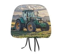 QMKFWT Tractor Agriculture Tranquil Car Seat Headrest Cover Adjustable and Reusable Anti-Dirty Flexible Hear Rest Covers Soft Dust-Proof Car Seat Headrest Protector for Most Vehicles