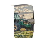 QMKFWT Tractor Agriculture Tranquil Leather Wallet Long Checkbook Wallets Classic Bifold Ladies Clutch with ID Window