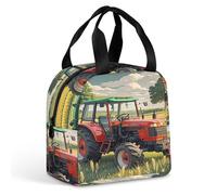QMKFWT Tractor Theme Lunch Bag Durable Insulated Large Gym Lunch Tote Box Portable Leakproof Cooler Food Containers Reusable Lunchbox for Work Travel Picnic