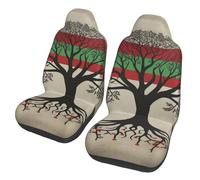 QMKFWT Tree of Life Palestinian Flag Printed 2 Pcs Automotive Seat Covers for Front with Elastic Straps Car Protector Seat Covers for Car SUV Truck