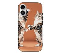 QMKFWT Two Cats Dancing Phone Case for Phone 17, TPU Anti-Yellowing Scratch Resistant, Slim Shockproof Cover with Precise Cutouts, Supports Wireless Charging Phone Case for Phone 17