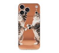 QMKFWT Two Cats Dancing Phone Case for Phone 17, TPU Anti-Yellowing Scratch Resistant, Slim Shockproof Cover with Precise Cutouts, Supports Wireless Charging Phone Case for Phone 17