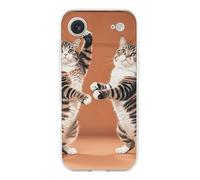 QMKFWT Two Cats Dancing Phone Case for Phone 17, TPU Anti-Yellowing Scratch Resistant, Slim Shockproof Cover with Precise Cutouts, Supports Wireless Charging Phone Case for Phone 17