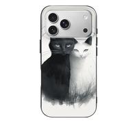 QMKFWT Two Cats Hugging Phone Case for Phone 17, TPU Anti-Yellowing Scratch Resistant, Slim Shockproof Cover with Precise Cutouts, Supports Wireless Charging Phone Case for Phone 17