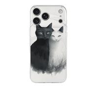 QMKFWT Two Cats Hugging Phone Case for Phone 17, TPU Anti-Yellowing Scratch Resistant, Slim Shockproof Cover with Precise Cutouts, Supports Wireless Charging Phone Case for Phone 17