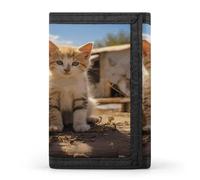 QMKFWT Two Little Cats Casual Wallet Credit Card Holder Premium Document Organizer Case for Men And Women