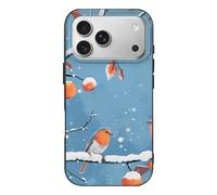 QMKFWT Two Orange Birds Phone Case for Phone 17, TPU Anti-Yellowing Scratch Resistant, Slim Shockproof Cover with Precise Cutouts, Supports Wireless Charging Phone Case for Phone 17