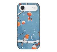 QMKFWT Two Orange Birds Phone Case for Phone 17, TPU Anti-Yellowing Scratch Resistant, Slim Shockproof Cover with Precise Cutouts, Supports Wireless Charging Phone Case for Phone 17