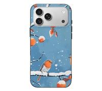 QMKFWT Two Orange Birds Phone Case for Phone 17, TPU Anti-Yellowing Scratch Resistant, Slim Shockproof Cover with Precise Cutouts, Supports Wireless Charging Phone Case for Phone 17