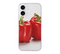 QMKFWT Two Red Bell Peppers Phone Case for Phone 17, TPU Anti-Yellowing Scratch Resistant, Slim Shockproof Cover with Precise Cutouts, Supports Wireless Charging Phone Case for Phone 17