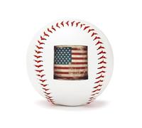 QMKFWT Vintage American USA Flag Baseball Standard Practice Baseball Flat Raised Seam Options Official League Baseballs for League Play Pitching Hitting Batting Fielding Gifts