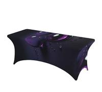 QMKFWT Water Droplets Decorative Tablecloth Protector for Wedding, Banquet & Parties6FT Spandex Rectangle Tablecloths, Stretch Washable Table Cloth Wrinkle Free Patio Table Cover