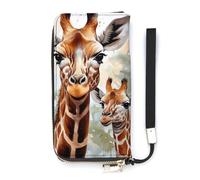 QMKFWT Watercolor Deer Giraffe Wallet Large Capacity Clutch Cash PursePU Leather Long Zipper Pouch Wallet Unisex, white, 20x10.5cm, Wallet