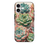 QMKFWT Watercolor Succulent Flower Phone Case for Phone 17, TPU Anti-Yellowing Scratch Resistant, Slim Shockproof Cover with Precise Cutouts, Supports Wireless Charging Phone Case for Phone 17
