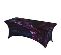 QMKFWT Wavy Texture Decorative Tablecloth Protector for Wedding, Banquet & Parties6FT Spandex Rectangle Tablecloths, Stretch Washable Table Cloth Wrinkle Free Patio Table Cover