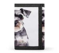 QMKFWT Well-behaved Schnauzer Casual Wallet Credit Card Holder Premium Document Organizer Case for Men And Women