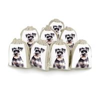 QMKFWT Well-behaved Schnauzer Drawstring Pouches Small Bulk Cotton Burlap Storage Bags Reusable Muslin Sachet Bag for Candy, Toys, Jewelry, Treats, Birthday Party Favors