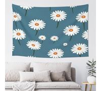 QMKFWT White Daisy Pattern Tapestry Aesthetic Wall Hanging Tapestries 60'' x 40'' Boho Tapestries Vertical Wall Art Decorative Funny Vintage Poster Flag Tapestry for Bedroom Living Room Decor