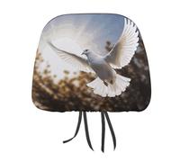 QMKFWT White Dove Flying in The Sun Car Seat Headrest Cover Adjustable and Reusable Anti-Dirty Flexible Hear Rest Covers Soft Dust-Proof Car Seat Headrest Protector for Most Vehicles