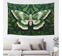 QMKFWT White Moth Tapestry Aesthetic Wall Hanging Tapestries 60'' x 40'' Boho Tapestries Vertical Wall Art Decorative Funny Vintage Poster Flag Tapestry for Bedroom Living Room Decor