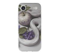 QMKFWT White Snake and Flower Phone Case for Phone 17, TPU Anti-Yellowing Scratch Resistant, Slim Shockproof Cover with Precise Cutouts, Supports Wireless Charging Phone Case for Phone 17