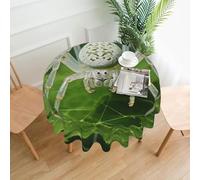 QMKFWT White Spider Detail Printed Round Tablecloth,Dust-Proof Wrinkle Resistant Table Cover Washable Polyester Table Cloth for Kitchen Dining Room Farmhouse Picnic Indoor Outdoor(Round 60 Inch)