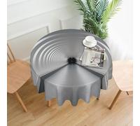 QMKFWT White Subway Tunnel Printed Round Tablecloth,Dust-Proof Wrinkle Resistant Table Cover Washable Polyester Table Cloth for Kitchen Dining Room Farmhouse Picnic Indoor Outdoor(Round 60 Inch)