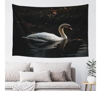 QMKFWT White Swan Tapestry Aesthetic Wall Hanging Tapestries 60'' x 40'' Boho Tapestries Vertical Wall Art Decorative Funny Vintage Poster Flag Tapestry for Bedroom Living Room Decor
