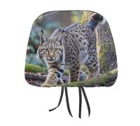 QMKFWT Wild Bobcat Car Seat Headrest Cover Adjustable and Reusable Anti-Dirty Flexible Hear Rest Covers Soft Dust-Proof Car Seat Headrest Protector for Most Vehicles