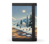 QMKFWT Winter Landscape Casual Wallet Credit Card Holder Premium Document Organizer Case for Men And Women