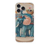QMKFWT with Embroidered Elephant Phone Case for Phone 17, TPU Anti-Yellowing Scratch Resistant, Slim Shockproof Cover with Precise Cutouts, Supports Wireless Charging Phone Case for Phone 17