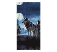 QMKFWT Wolfs Beach Towels Extra Large, Quick Dry Absorbent Multipurpose, Oversized Beach Towel, Sand Free Foldable Lightweight, Travel Towel, for Beach Pool Camping Travel Vacation, 63x31.5 in